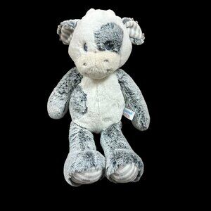 Aurora Baby Plush Cow Stuffed Animal Gray White Lovey Toy Sewn Eyes 15" 2018